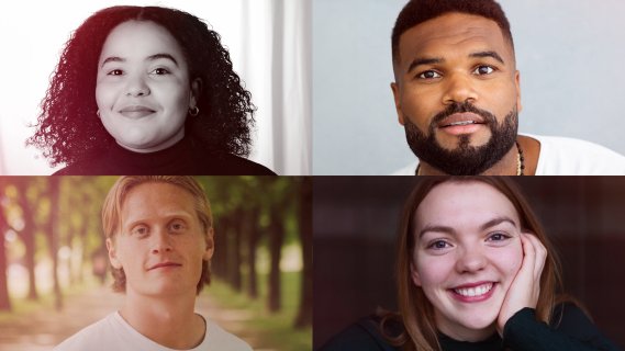 Collage av fire personer