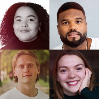 Collage med fire personer